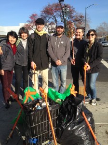 Volunteers admire their haul
