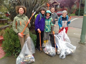 A little rain didn't stop these folks from pitching in to Keep Temescal Clean & Beautiful